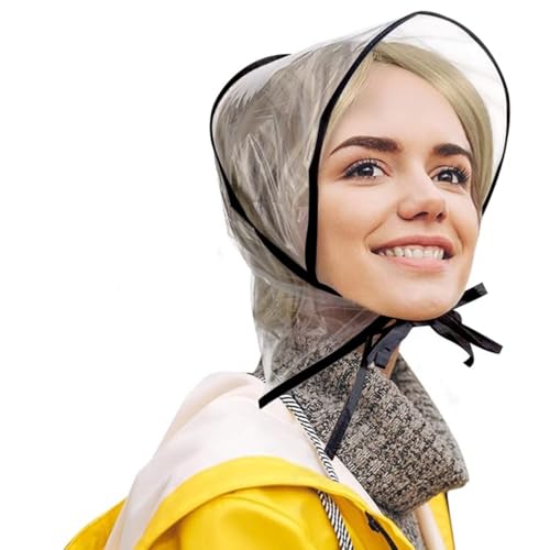 BOBOZHONG Regenhaube mit Visier,5 Stück Wiederverwendbar,Klar Wasserdicht Regenschal Regenhut für Damen,Regenschutz Überkopf Regenmütze für Damen Lady Regenbekleidung