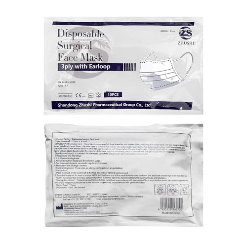 Petseeker 1 Box of 50 Pcs White Disposable Face Masks High Filtration Ventilation 3 Layers White Layers Count 50 Count