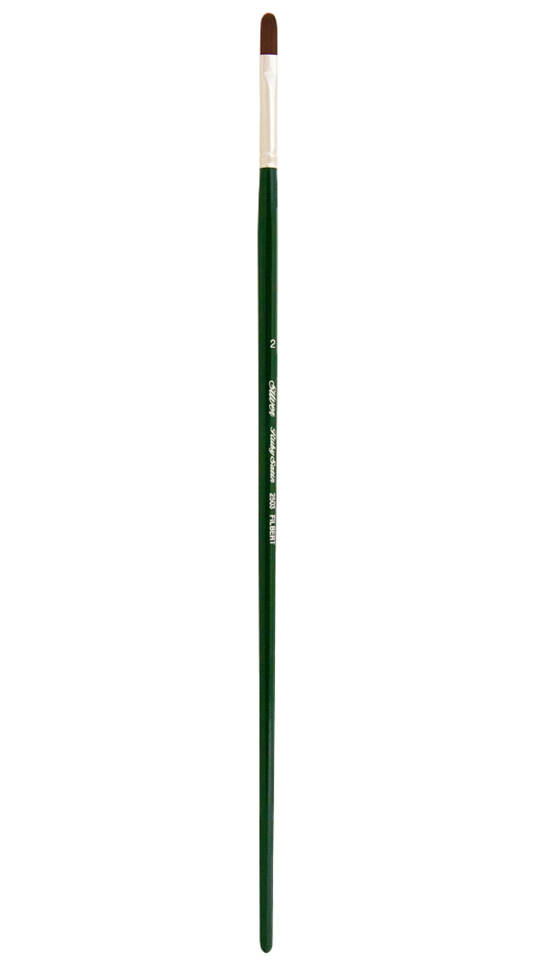 Silver Brush Limited Hunter Green Silver Brush "Series 2503 Ruby Satin Filbert Long Handle Brush, Stiff Synthetic Filaments, Size 2
