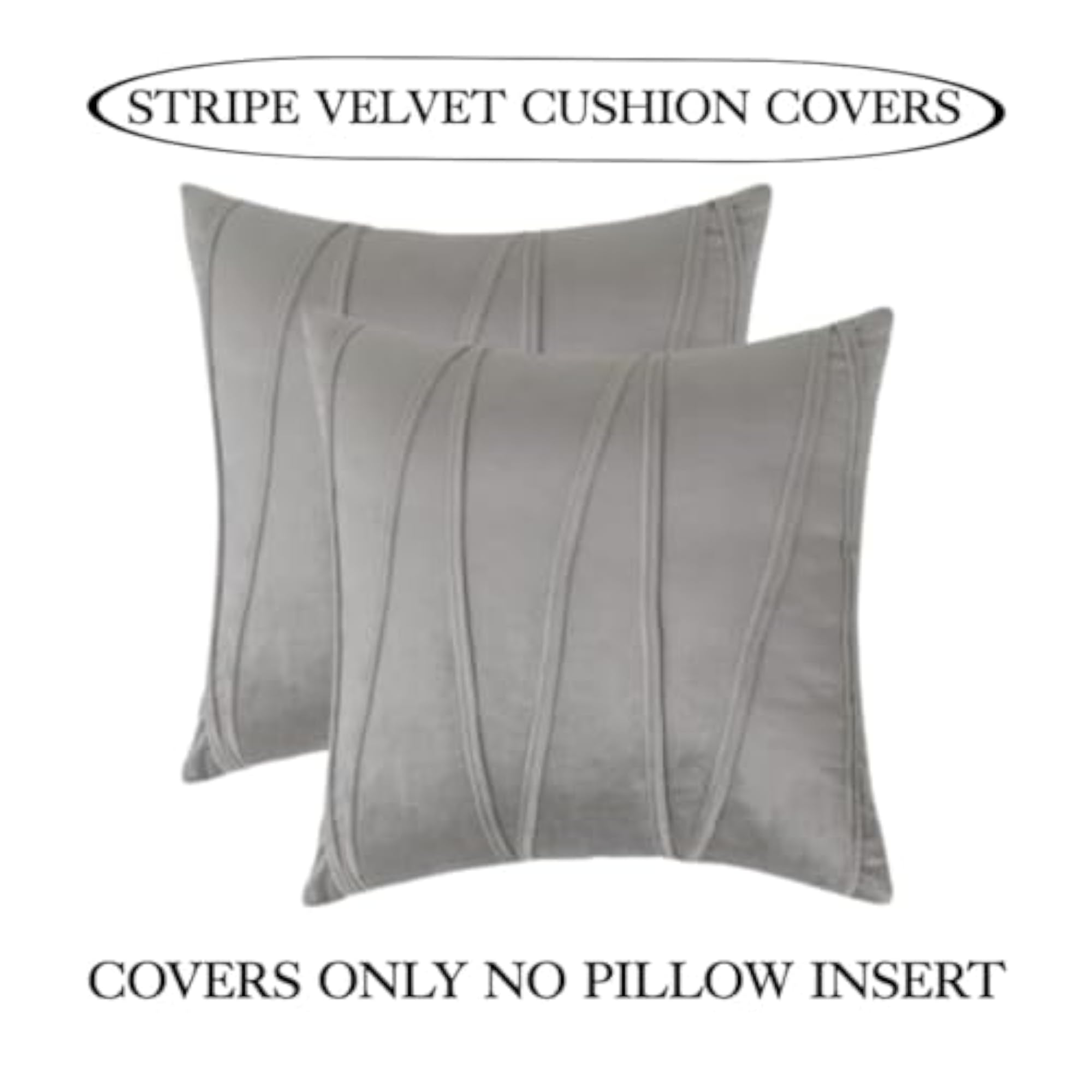 Decorative Striped Throw Pillow Covers, Soft Velvet Cushion Case