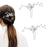✨ Objeto aplicable: el peine para el cabello disfruta de una pureza exquisita Artesanía y apariencia elegante, es perfecto para decorar una imagen elegante y hermosa para la novia en la boda. También es adecuado para damas de honor, niñas de las flores, artistas intérpretes o ejecutantes.