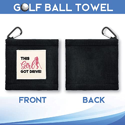 Geygie This Girl Got Drive Portable Microfiber Double Layer Pocket Golf Towel With Clip, Funny Golf Towel For Women Mom, Golf Accessories For Women Mom, Funny For Golf Fan #TOP1