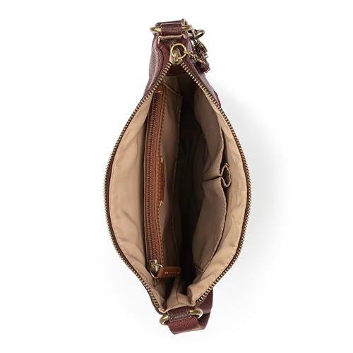 Image of The Sak Lucia Leather Crossbody Purse - Premium Leather Women's Handbag for Everyday & Travel - Cross Body Bag With Zipper