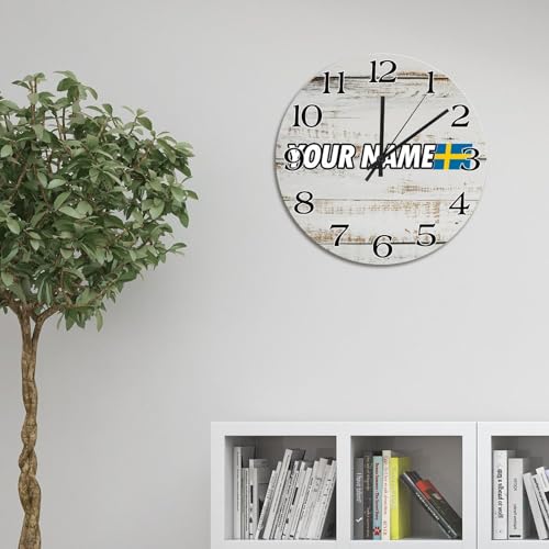 Horloge murale Suède sans tic-tac pour chambre et sommeil paisible