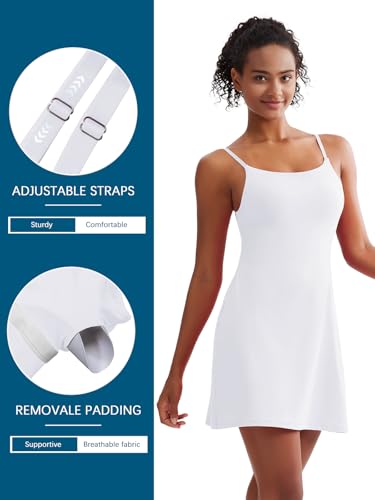 Image of Sexyasasii Women's Summer Tennis Dress with Built in Shorts and Bra Sleeveless Backless Workout Active Exercise Golf Dress