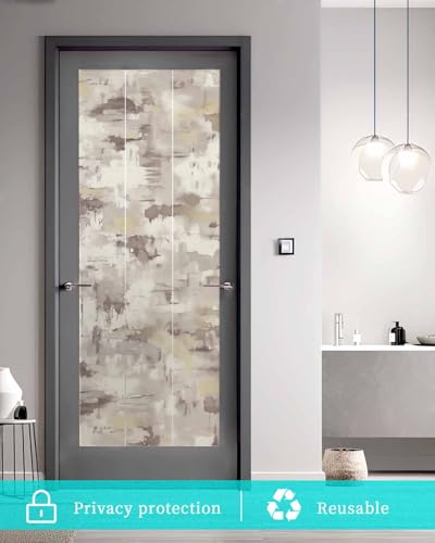 Película decorativa para ventana privacidad Beige 17.7x39.3 in miniatura 5