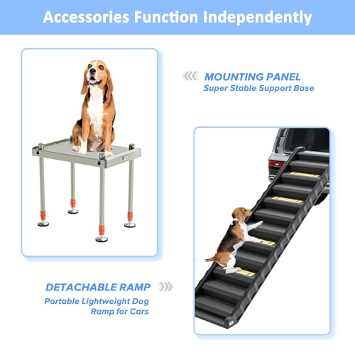 Adjustable 4-Leg Dog Pool Ramp - Quick Setup & Foldable Dog Ramp for Pool, 200lbs Capacity - Non-Slip Design for Enhanced Stability, Black