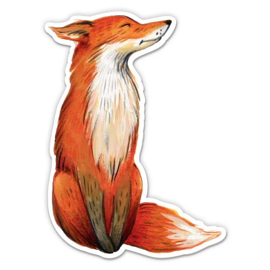 Fox Sticker - 3" Laptop Sticker - Waterproof Vinyl for Car, Phone, Water Bottle - Pretty Artistic Orange Fox Decal