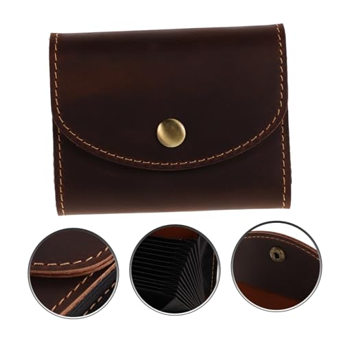 Minimalist Accordion Card Holder for Men Genuine Credit Card Organizer with Snap Button Closure Slots Capacity Business Case2