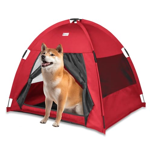 Cat Tent Outdoor/Indoor, Cat and Dog Waterproof Tent House, Outdoor Dog Bed Washable, Indoor/Outdoor Cave Nest Bed Small Dog Tent for Cat, Bunny and Small Animal (Red, L)
