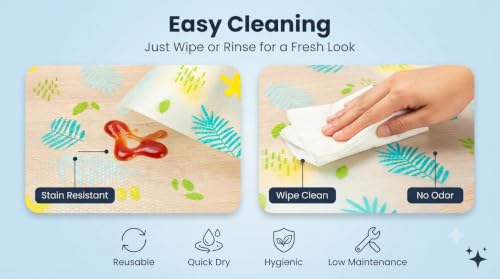 Image of Dribble EVA Shelf Liner Mat 45x500cm Roll, Non Slip Drawer & Cabinet Liner for Kitchen, Waterproof Oilproof Washable Fridge Mat, Anti Skid Cupboard Wardrobe Multipurpose Mat Tropical Breeze