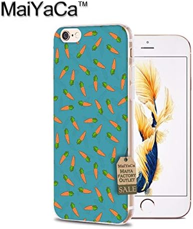 Cute Multi Orange Carrot Themed iPhone 5C Case Vegtable Garden Motif Cover All Over Carot Green Plant Root Veggie Food Nutrient Vegan Pattern, Silicone