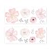 Sweet Jojo Designs Blush Pink, Grey and White Large Peel and Stick Wall Mural Decal Stickers Art Nursery Decor for Watercolor Floral Collection - Set of 2 Sheets