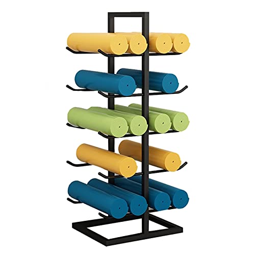 Rack tapis de yoga double face pour un salon de fitness épuré