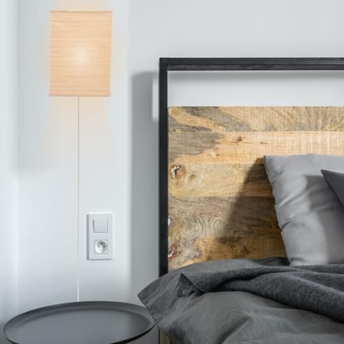 Lámpara de pared de papel marrón con efecto de luz acogedora 5