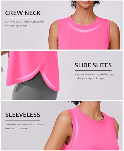 Image of PINSPARK Workout Tank Tops Woman Ice Silk UPF 50+ Athletic Yoga Shirts