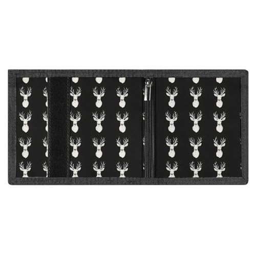 White Cool Elk Print Wallet for Men, 8 Credit Card Holder Slim Minimalist Front Pocket Small Mens Bifold Wallets3