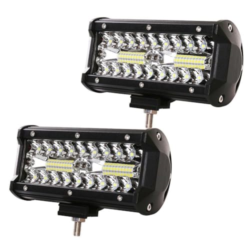 YBYZ-72W 6.5-Inch LED Pod Lights, 7200Lumens Triple Row Spot/Flood Beam, Front Bumper Lights for Trucks, Jeeps, SUVs, Off-Road, 2-Pack (2-Year Warranty)