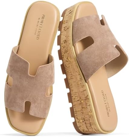 Project Cloud 100% Genuine Leather Wedge Platform Sandals Women F...