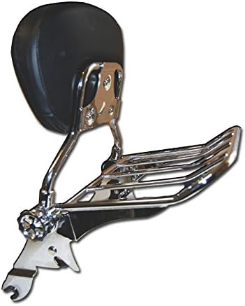 Wisdom Motorcycle Backrest Sissy Bar and Luggage Rack with LOCK for Harley Davidson Touring Models 2009 and Up