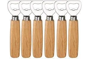 Bartender Bottle Openers, Beer Bottle Openers, Cider, Soft Drinks -Wood Handle (set of 6)