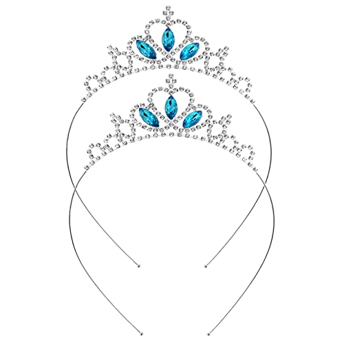 Molain 2 stuks prinses kroon tiara, meisjes hoofdband haar hoepel tiara strass kristal parel tiara, tiara hoofd kroon voor vrouwen meisjes bruiloft prom party (stijl B)