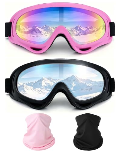 Image of 2 Pair Motorcycle Goggles Ski Goggles Dirt Bike ATV Riding Glasses