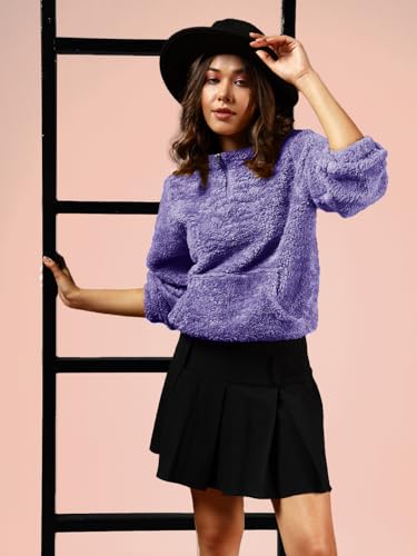Image of THE DRY STATE Women's Fur Pull Over With High Neck