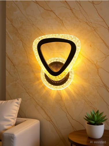 Image of Modern Crystal LED Wall Light, Decorative Indoor Wall Lamp with Warm White Lighting, Stylish Wall Mounted Light for Living Room, Bedroom, Hallway,