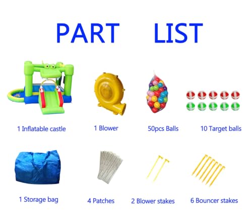 image for Inflatable Bounce House with Slide, Jumping Castle with Blower and Bal