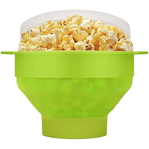 Flexzion Collapsible Silicone Microwave Popcorn Maker Cover