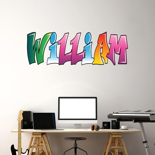 Vinilo decorativo personalizado graffiti nombre mini 15x4 pulg miniatura 4