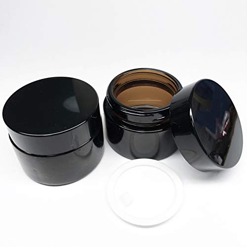 最安値 ガラス製 遮光瓶 クリーム容器 ボトル ハンドクリーム アロマクリーム クリームジャー保存 詰替え 容器 30g 6個 セット ブルー ブラウン ブラウン の価格比較