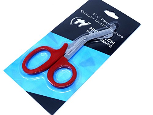 3 Pcs ( Red & Neon Pink & Teal) Paramedic Utility Bandage Trauma Emt Ems Shears Scissors 7.25 Inch Stainless Steel ( Hti Brand) #TOP5