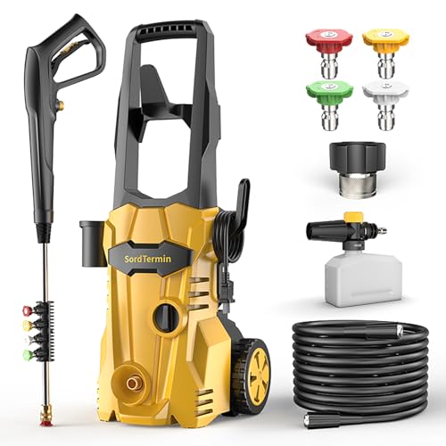 La mejor comparación de lavadora electrica - los más vendidos. 45 Lavadora a presión eléctrica, 4500 PSI, 2.5 GPM con cañón de espuma, manguera de 35 pies, 4 boquillas, lavadora de alta presión para coches, cubiertas, entradas, hogar, patios...