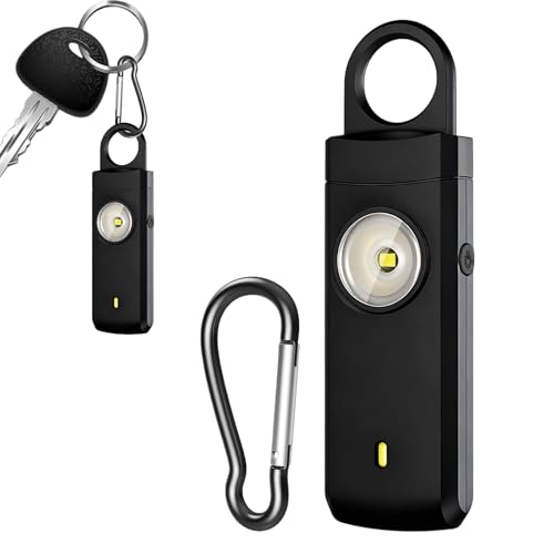 Yukelu 個人用防犯アラーム,130dB 大音量サイレン Type-C 充電式機器 | パーソナルアラームキーホルダー | 子供と女の子のランニング、ウォーキング、アウトドア、旅行、キャンプ、ホテル、大学、夜間用