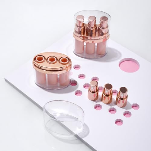Image of Healeved Mini Lotion Bottle 3-Pack Refillable Cosmetic Container Portable Push Down Pump Dispenser for Travel Skincare Creams Serums Makeup Remover 3.89X2.94X1.29 Inches