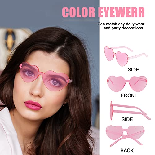 LEFIMOT 12 Pairs Heart Sunglasses for Women Heart Shaped Sunglasses Bulk Colorful Heart Glasses for Party Favor4