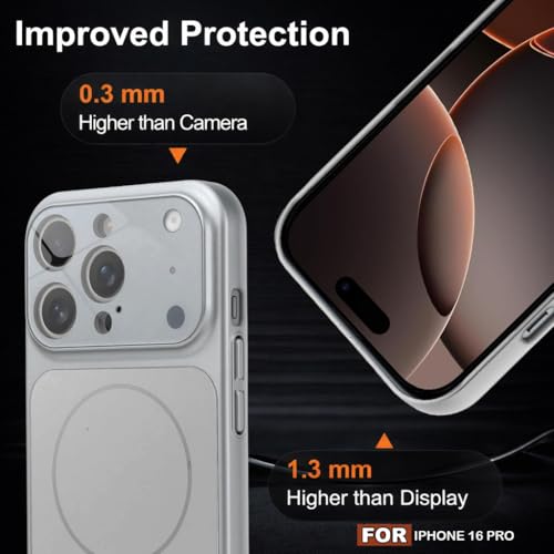 Image of SHINESTAR iPhone 16 Pro Case - Premium Shockproof Protective Cover, Wireless Charging Compatible, Slim & Durable Luxury Back Cover with Camera Protection (Silver)