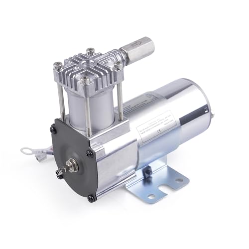 120PSI 1/8NPT Small Air Ride Suspension Compressor, Fittings for 12V Motorcycle/Truck/Car, Air Suspension horn Compressor SILVER
