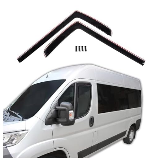 J&J AUTOMOTIVE | GP Windabweiser Regenabweiser Passend Für Ducato ab 2006, Schwarz, Getönt, Set 2-Teilig, Aerodynamisch, Acrylglas