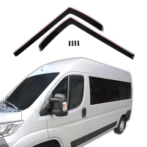 J&J AUTOMOTIVE | GP Deflecteurs d'air Déflecteurs de Fen?tre Latérale Compatible avec Ducato Depuis 2006, Ensemble 2 pcs, Aérodynamique