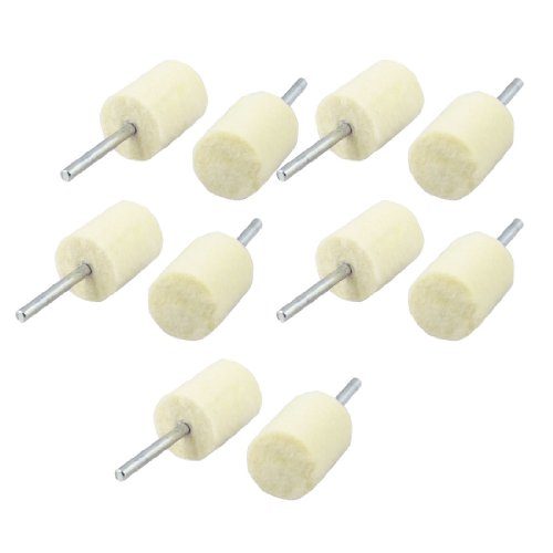 Aexit 10 Pieces Abrasives Buffing Polishing 3mm Drill Hole 16mm Head Cylindrical Felt -s Model:30as230qo48