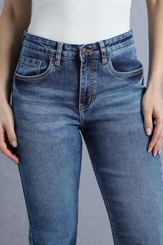 Image of INKD Women's Slim Fit Jeans - Mid-Rise | Cotton Blend | Stretchable Fabric | Classic 5 Pocket Styling | Jeans for Women (Available in Plus Sizes)