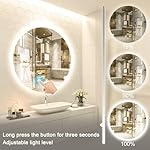 Led Mirror for Bathroom 24 Inch, Backlit Vanity Bathroom Mirror with Lights, Smart Dimmable Touch, 3 Color Modes, Shatter-Proof Round Mirror - Image 4