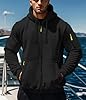 MakingDa Men's Zipped Hoodie Pullover Pockets Long Sleeve Zip-Up Cuffed Shirts Hoody Fleece Solid Regular Fit Casual Hooded Sweatshirt Tops Black XXL #1