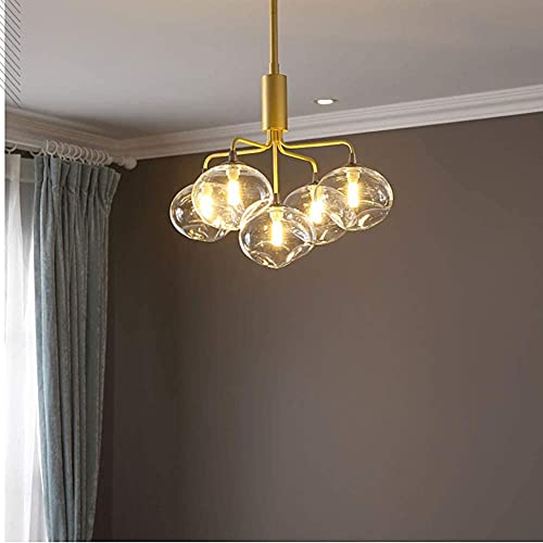 Lustre plafonnier de luxe en fer et verre soufflé luminaire suspendu G9