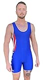 Matman Wrestling Singlet Men's Sydney Weightlifting Singlet Nylon Spandex (Royal Blue, XX-Small)