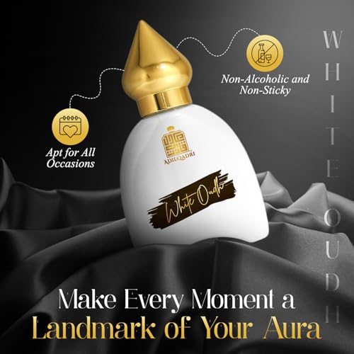 Image of Adilqadri White Oudh Perfume for Men | Strong Masculine Woody Oudh Fragrance | Long-Lasting Eau De Parfum | A Blend of Delicate Oudh & Fresh Florals | 50ml