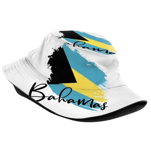 Image of Bahamas Flag Bucket Hats Fashion Sun Cap Packable Flag Fisherman Hat for Women Men Summer Travel Hat